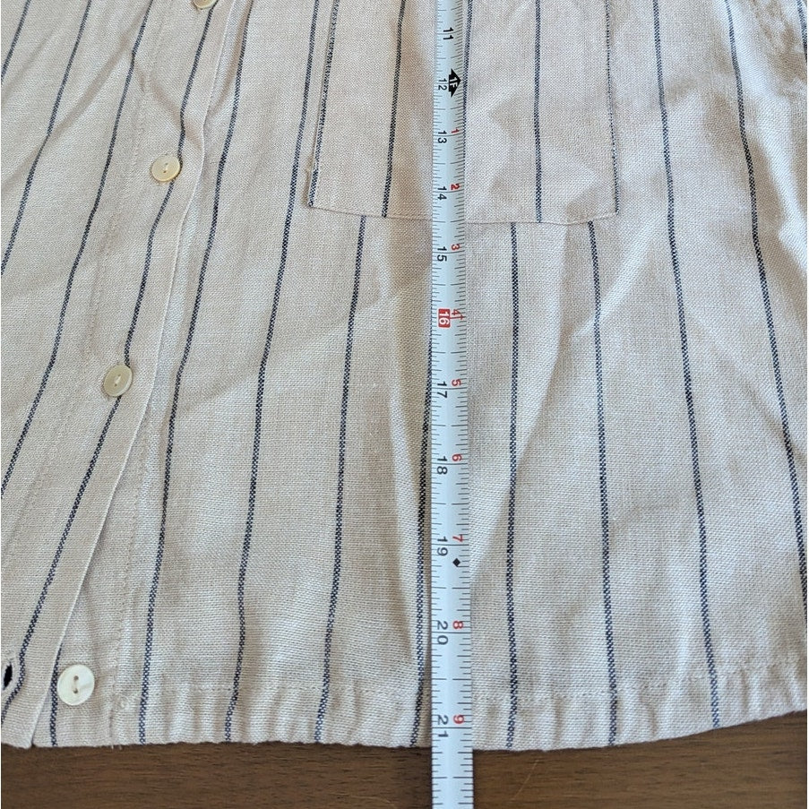 Ellen Tracy Linen-Blend Shirt and Linen-blend Cropped Cargo Pants, size L