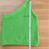 Simon Miller Zen Top Womens S Happy Green Knit Cotton One Shoulder Cropped Logo