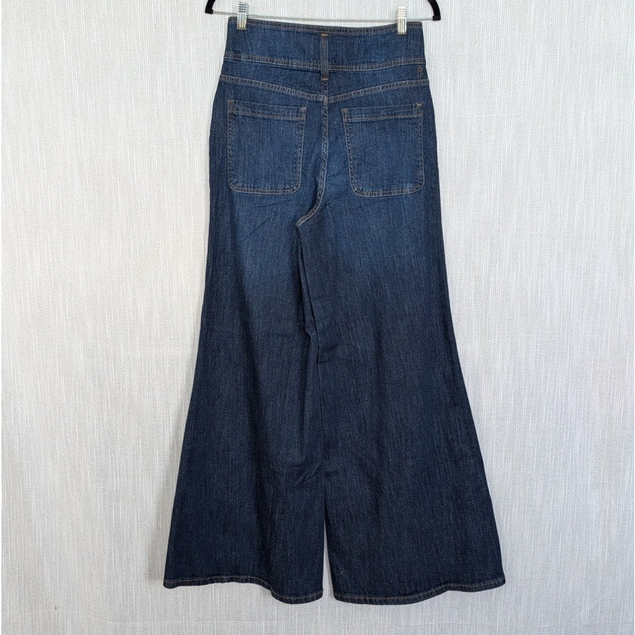 Pilcro High-Rise Wide-Leg Trouser Jeans Womens 27 Blue Denim NWOT