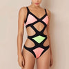 Agent Provocateur Mazzy Swimsuit Womens AP 3/US 6 Green/Pink One Piece Bandage