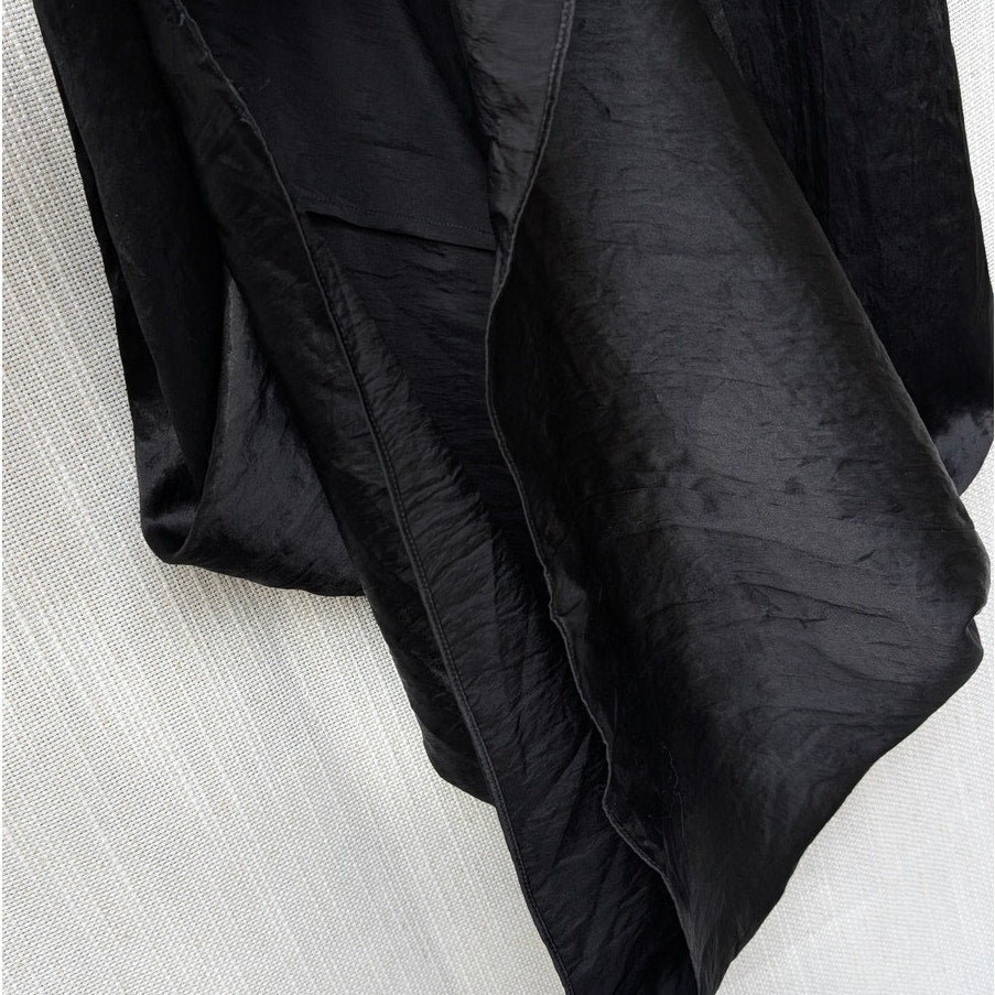 Jenni Kayne Slip Dress Womens S Black Satin Sleeveless Midi Maxi
