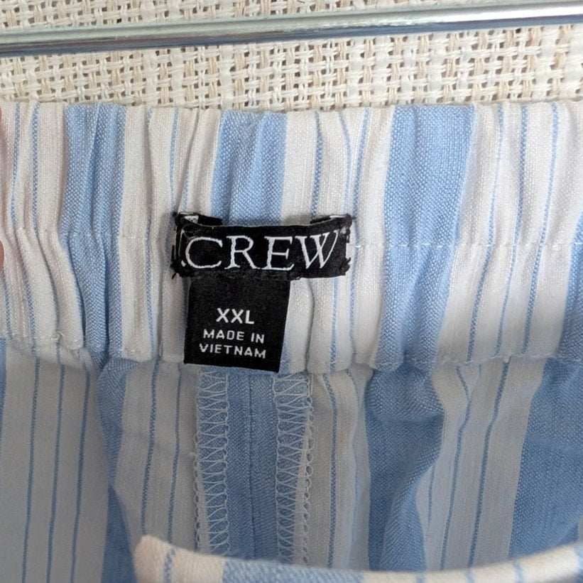 J.Crew Linen-viscose Blend Mini Short in Stripe BZ997 Womens 2XL Blue White