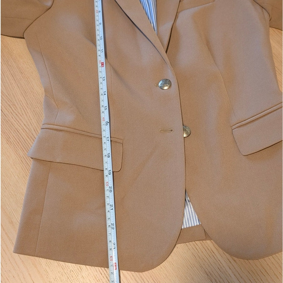 J.Crew Tan Mercantile Schoolboy Single-breasted Long Sleeve Blazer, size 0