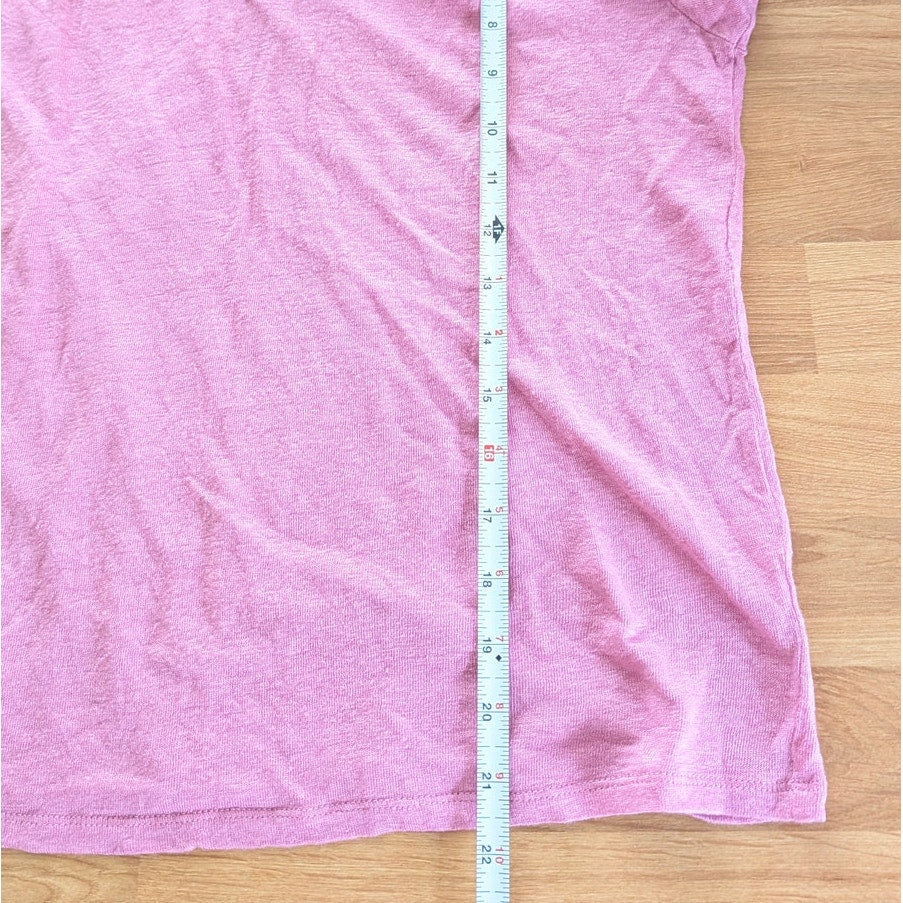 Gerald Darel Linen Tee Top Womens 1/S Pink Short Sleeve V-neck