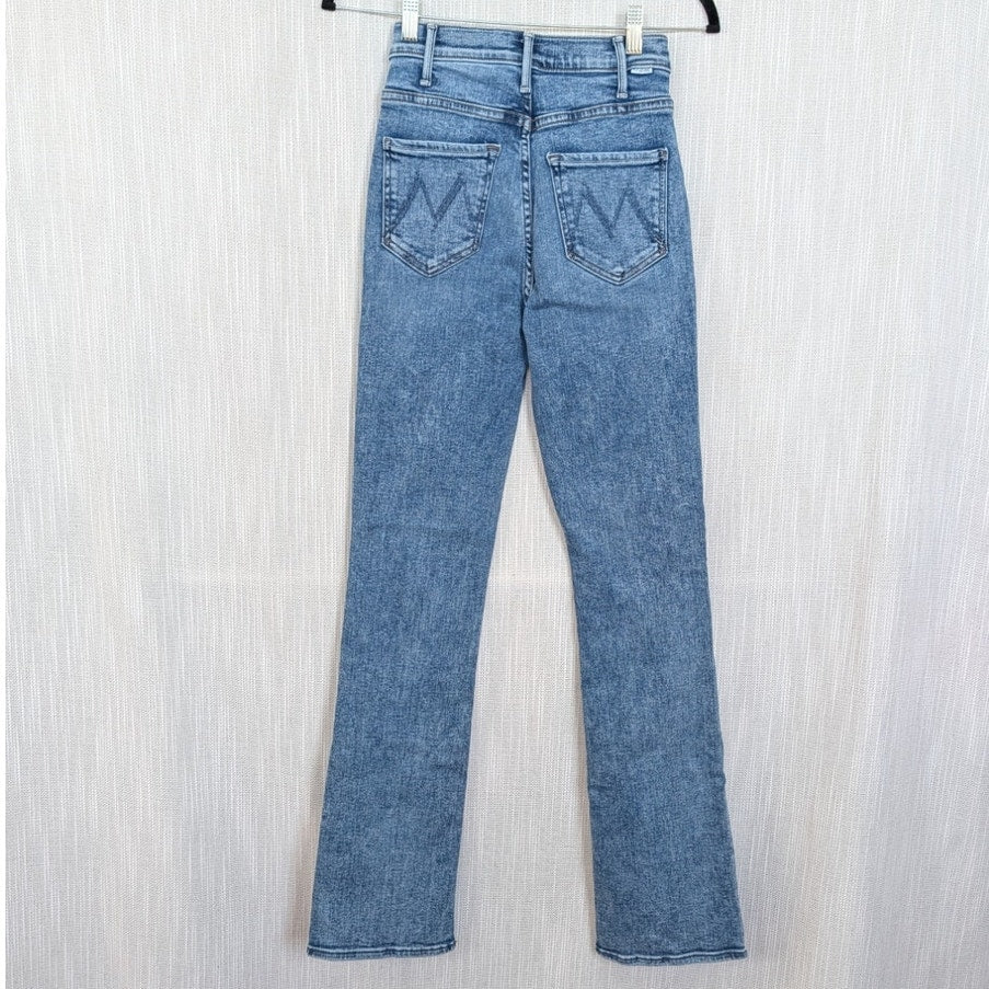 Mother Hustler Sneak Jeans Womens 25 Blue Denim High-rise Full Length