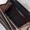 Burberry Vintage Leather Wallet with Chain Black Plaque Logo Bifold Rare