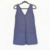 Theory Linen Dress Womens S Navy Sleeveless Deep V-neck Shift A-line Mini