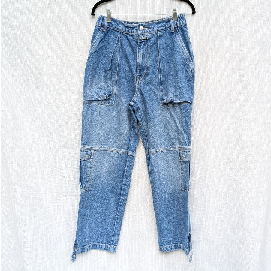 We The Free Free People Marx Slouchy High Rise Cargo Jeans, size 26