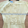 PRADA Pleated Short Sleeves Dress Womens IT40/S Yellow Crew Neck Knee Length