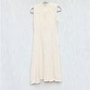 Zara Dress Womens S Cream Tweed Cotton Sleeveless V-neck A-line Midi