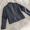 Barneys Men's Originals Black Leather Moto Biker Full Zip Jacket, size M