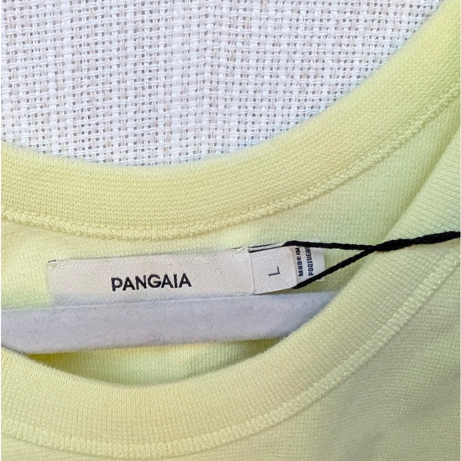 Pangaia Recycled Cotton Tank Top Womens L Yellow Sleeveless Crewneck NWT