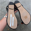 Lanvin Swing Melodie Leather Crystal-Embellished Flat Sandals Womens EU 38/US 7