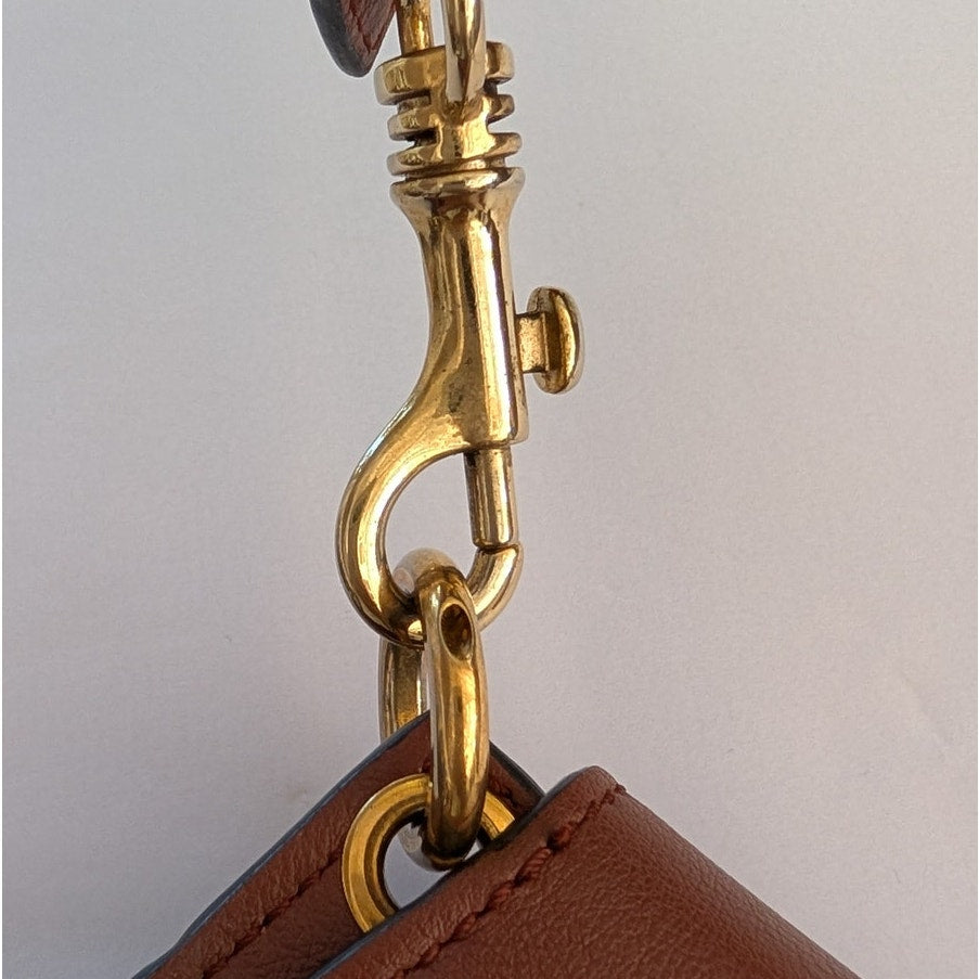 JW Anderson Pierce Brown Leather Medium Handbag Shoulder Bag