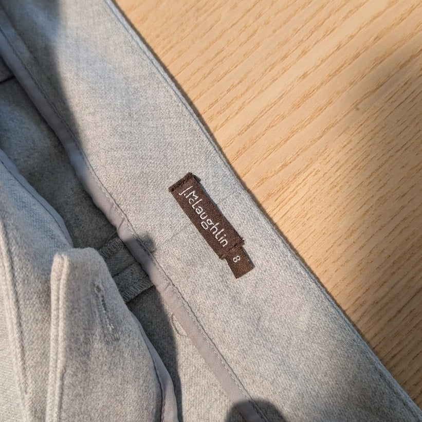 J. McLaughlin Pants Womens 8 Gray High-rise Straight Leg Chino Dress