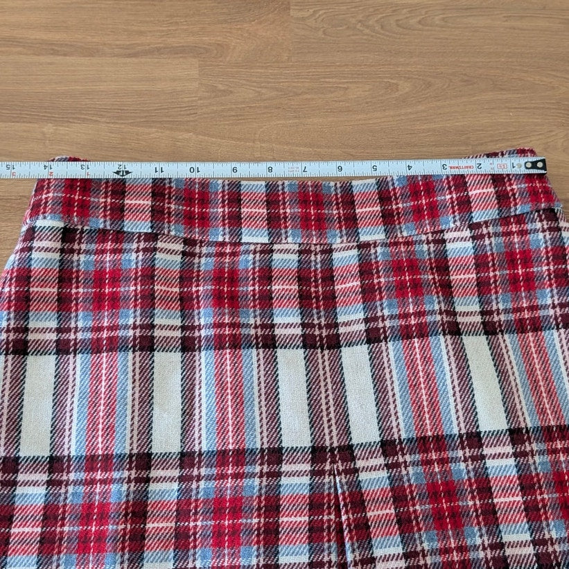J.Crew BD524 Pleated Mini Skirt in Vintage Plaid Womens 6 Wool High-waisted NWT