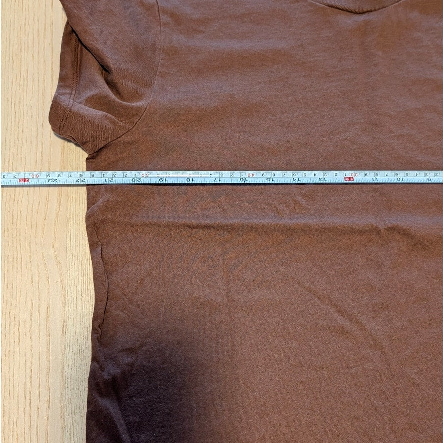 Reformation Top Womens XL Brown Cotton Crewneck Short Sleeve T-shirt