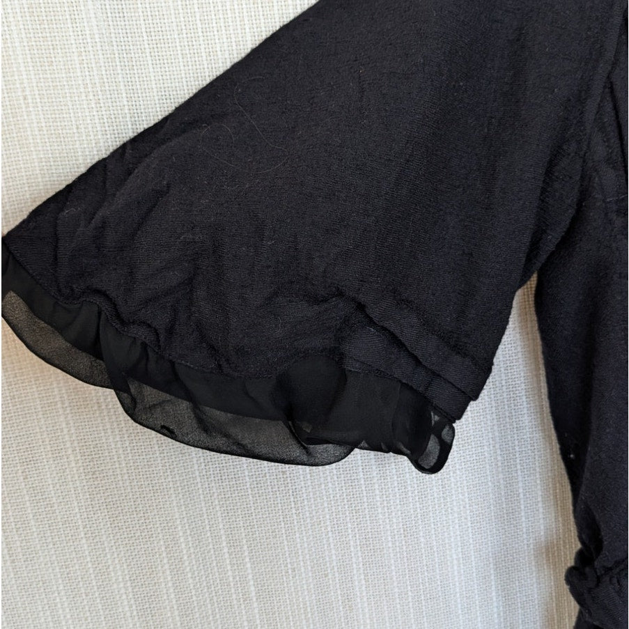 Comme des Garcons Archive Tricot 2008 Midi Dress S Black Wool Short Sleeve