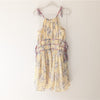 NWT 70/21 Floral Yellow 100% Cotton Halter Mini Dress, size L