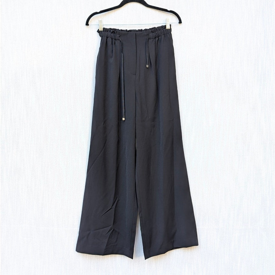 Copiner Black High-rise Wide Leg Ankle Trouser Dress Pants, size XS-S