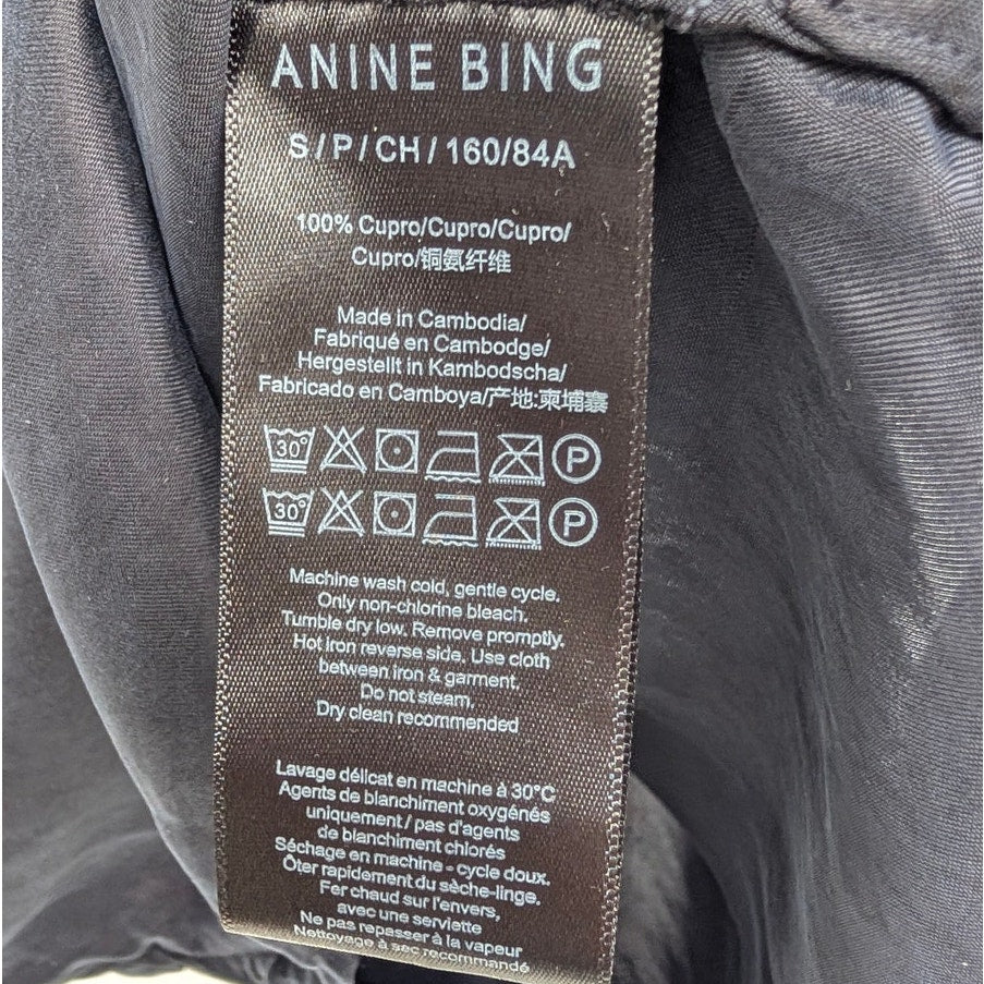 Anine Bing Evy Top Womens S Washed Black Henley Sleeveless Relaxed Tunic Polo