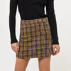 Greylin Skirt Womens XS Mini Black/Orange Tweed Plaid Straight NWT