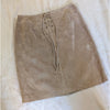 Doncaster Tan Suede Leather Tie Waist Straight Pencil Short Skirt, size 6