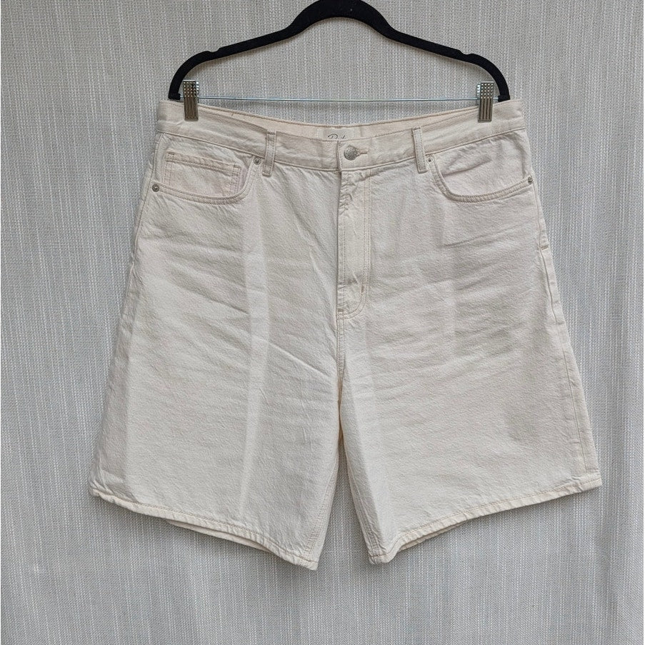 Rails Agoura Relaxed Long Short Womens 32 Ecru Denim High-rise Wide Leg