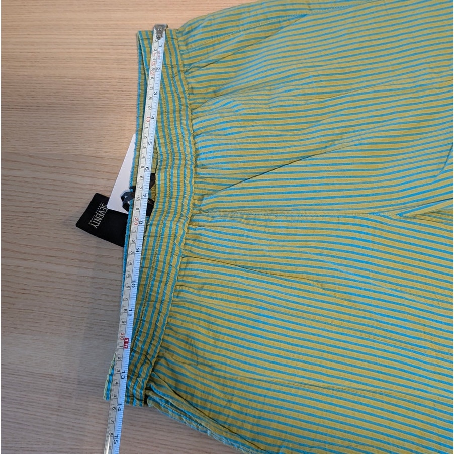 Seventy Pants Womens IT42/S Blue/Green Striped Cotton/Silk Mid-rise Ankle NWT