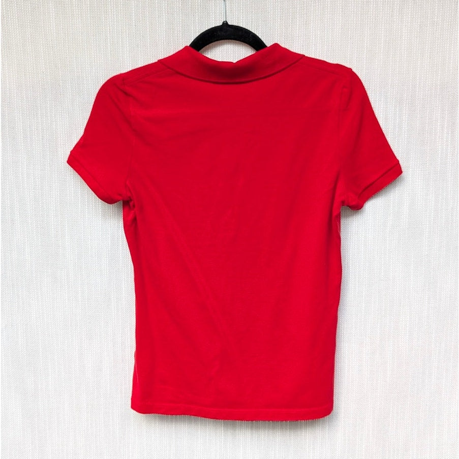 Lacoste Red Slim Fit Short Sleeve Polo T-Shirt in Petit Piqué, size EU38/US2