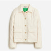 J.Crew Quilted Lady Classic Fit Cream Shirt Jacket with PrimaLoft®, size M