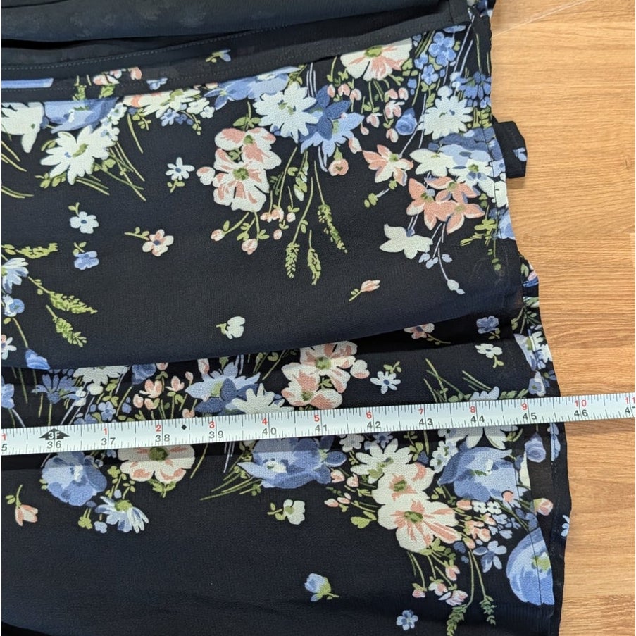 Reformation Fulton Sleeveless Floral Midi Dress Navy Blue Size 0