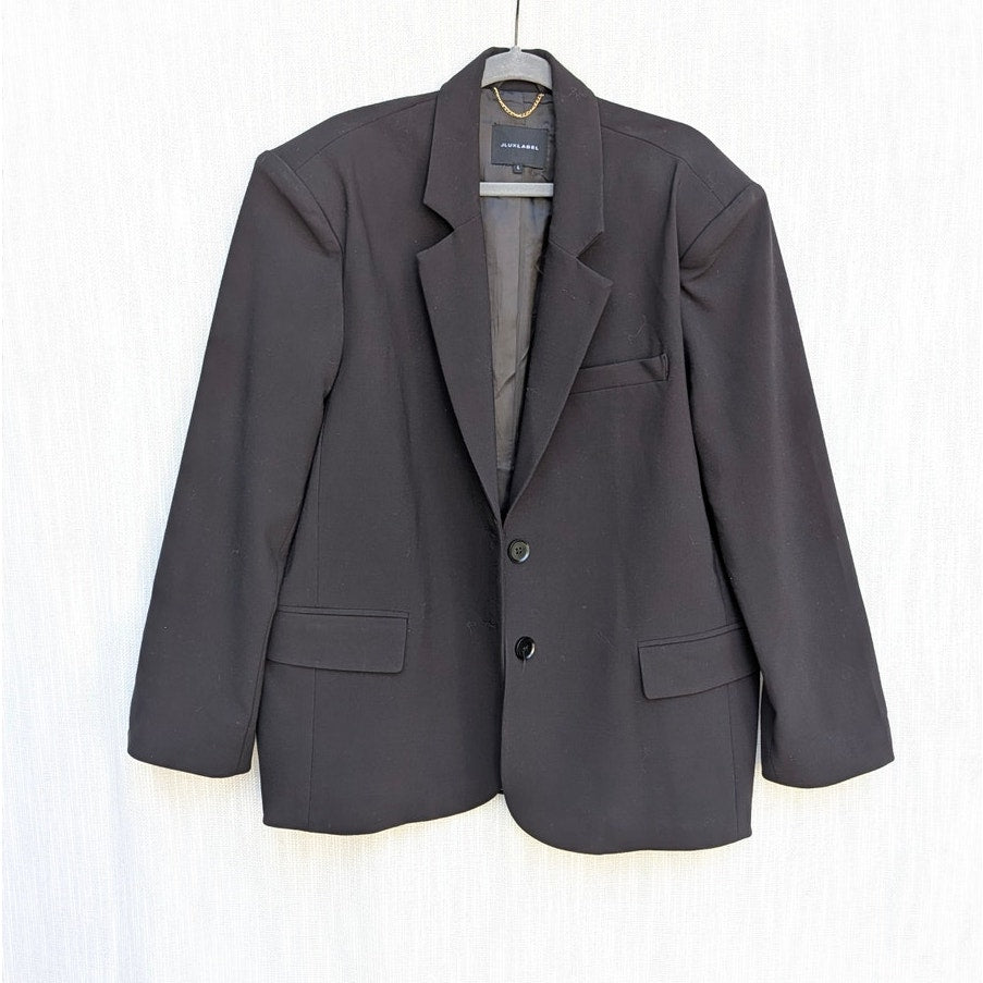 JLUXLABEL Core Standard Blazer Womens L Single-breasted Oversized Boyfriend