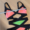 Agent Provocateur Mazzy Swimsuit Womens AP 3/US 6 Green/Pink One Piece Bandage
