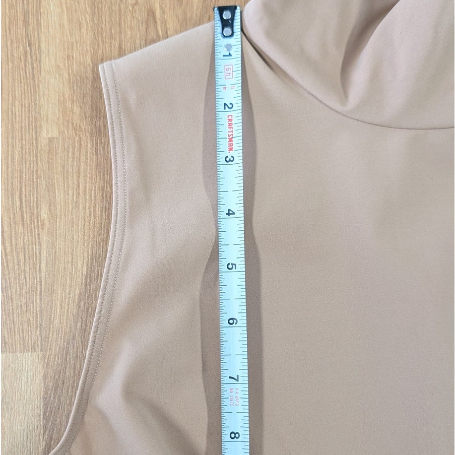 Wolford Warm Up Cutout Bodysuit Womens M Almond Tan Sleeveless One-Piece NWT