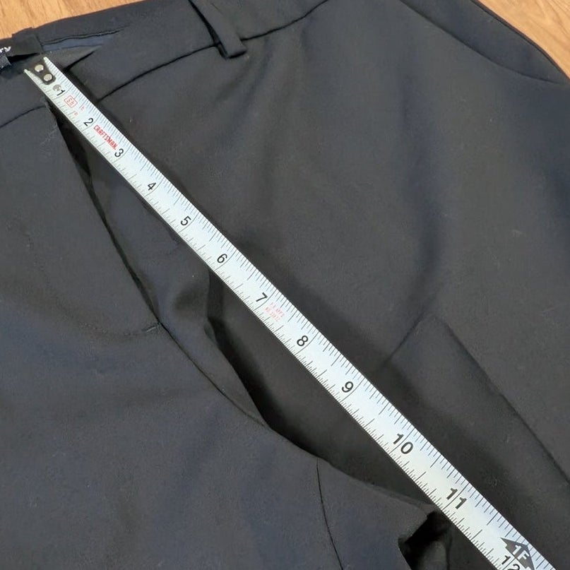 Theory Demitria 2 Flare Pants Black Stretch Wool Size 12