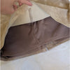 Doncaster Tan Suede Leather Tie Waist Straight Pencil Short Skirt, size 6