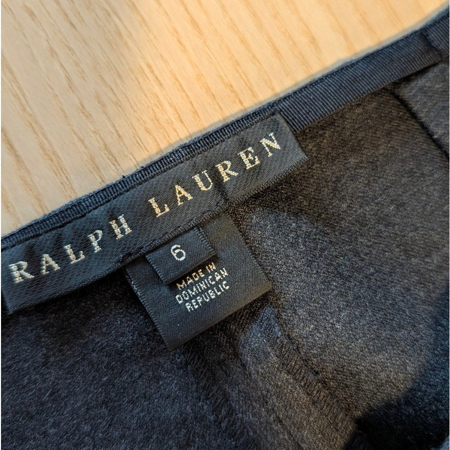 Ralph Lauren Pants Womens 6 Gray Wool High-rise Tailored Ankle Dress