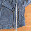 Blank NYC Morning Suede Moto Jacket Womens M Blue Long Sleeve Zip