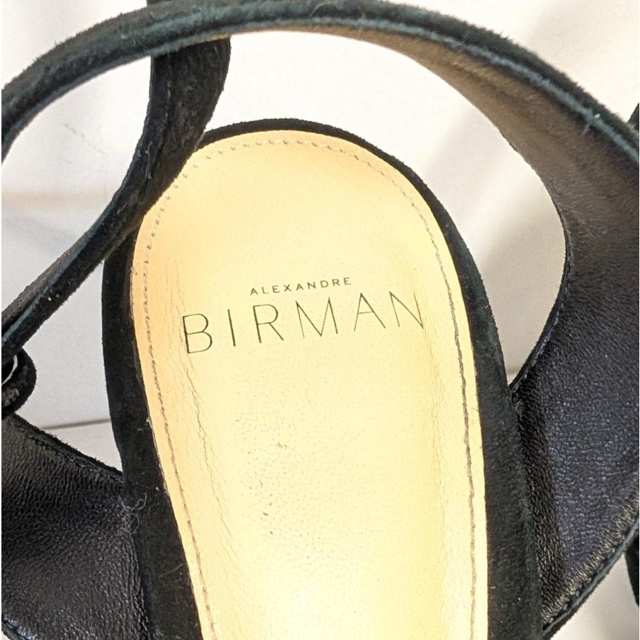 Alexandre Birman Mabeleh Black Suede Bow Platform Sandals EU 38