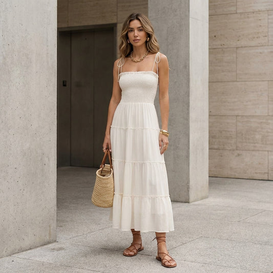 New Reformation Nira Flowy Maxi Dress Ivory Women’s Size XL