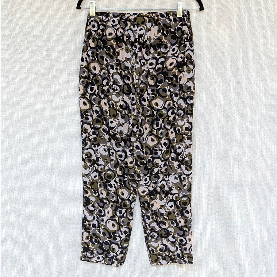 Marni Marken 100% Silk Crepe Trouser Womens 40/US4 Lawn Green High-rise Cropped