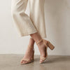 Madewell Rosalie Sand High-Heel Leather Suede Slingback Sandals, size 8
