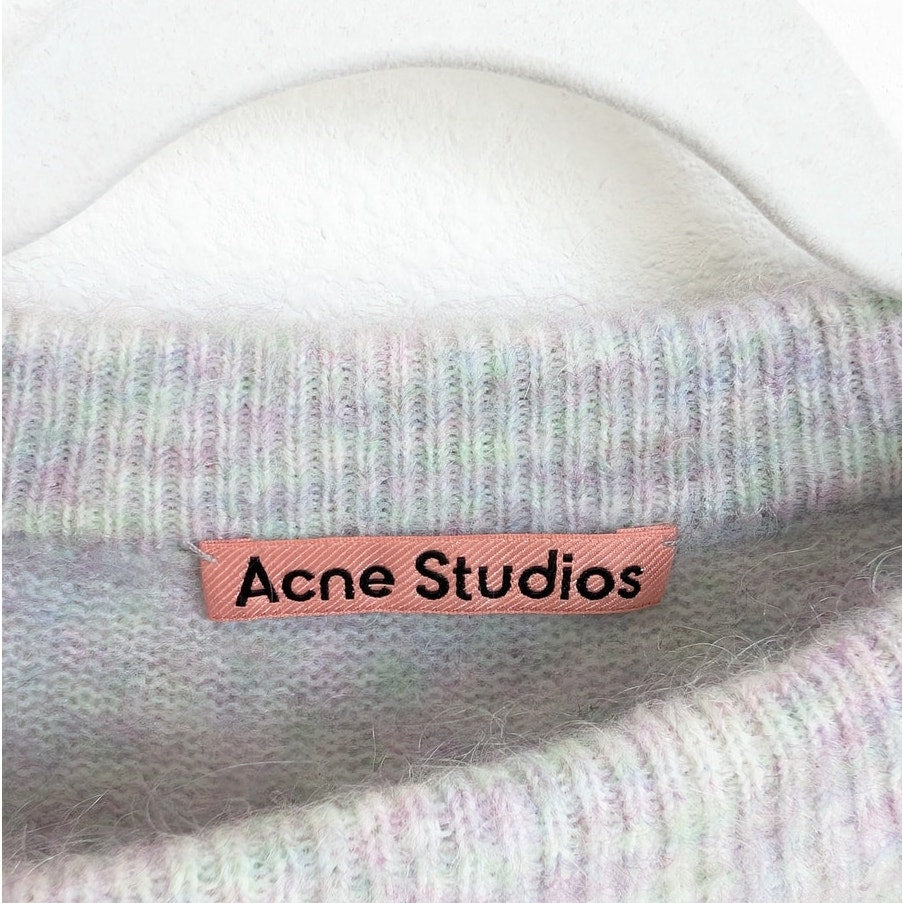Acne Studios Gray Knit Mohair Wool Oversized Unisex Sweater, size 2XS
