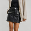 Anine Bing Steel Mini Skirt Womens S Black 100% Lamb Leather Zipper NWT