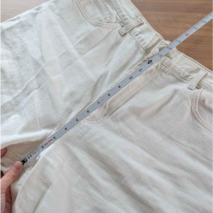 Rails Agoura Relaxed Long Short Womens 32 Ecru Denim High-rise Wide Leg