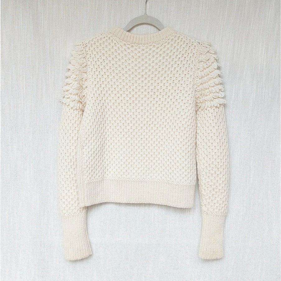 Eleven Six Nyla Sweater Womens S Ivory Alpaca/Wool Knit Crewneck Long Sleeve