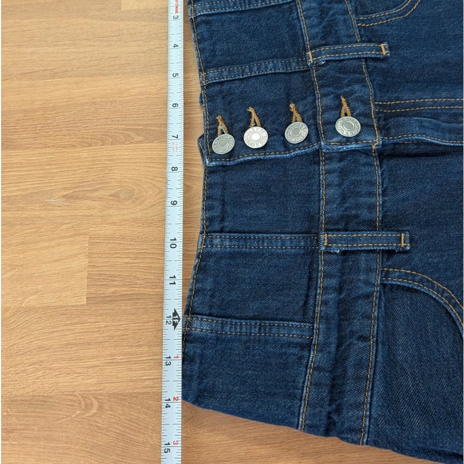 Re/done Denim Corset Mini Skirt Womens 27 Indigo Flow Cotton Button Front