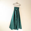 Showpo Queen Of The Show Strapless Maxi Fitted Dress in Emerald Satin, size 0