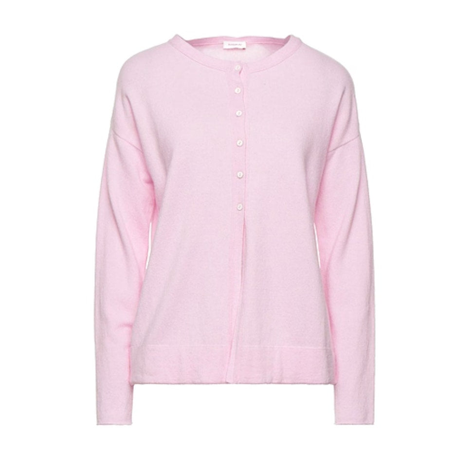 Rossopuro Pink Wool/Cashmere Long Sleeve Button Front Cardigan, size IT44/M